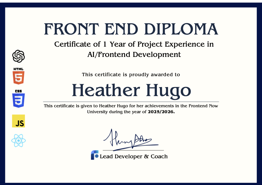Heather Hugo Frontend diploma preview